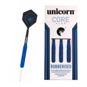 Unicorn Core Darts:Core Plus Blue Rubberised Brass
