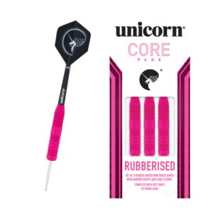 Unicorn Core Darts:Core Pink Rubberised Brass