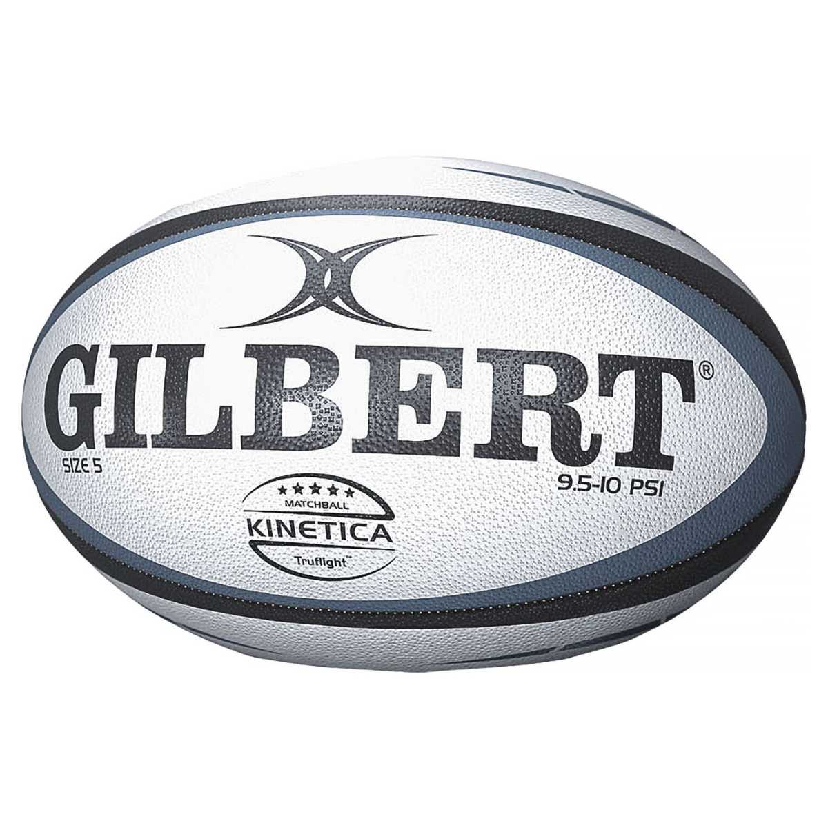 Gilbert Rugby Ball Kinetica Match Ball Black-Grey